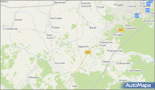 mapa Jagodniki, Jagodniki na mapie Targeo