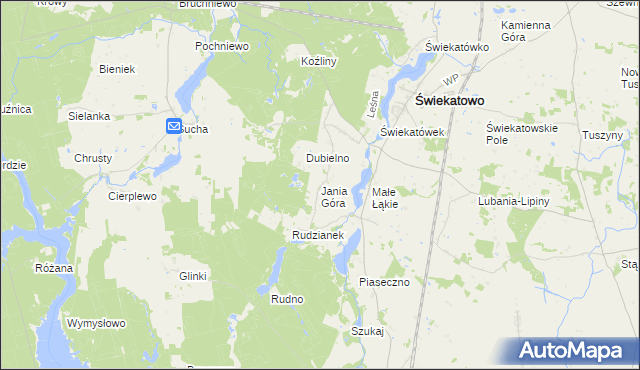 mapa Jania Góra gmina Świekatowo, Jania Góra gmina Świekatowo na mapie Targeo