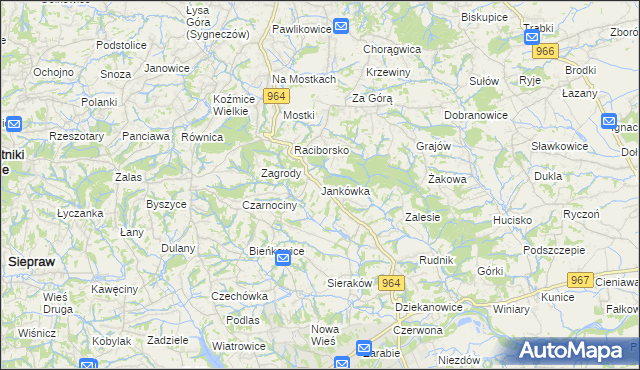 mapa Jankówka gmina Wieliczka, Jankówka gmina Wieliczka na mapie Targeo