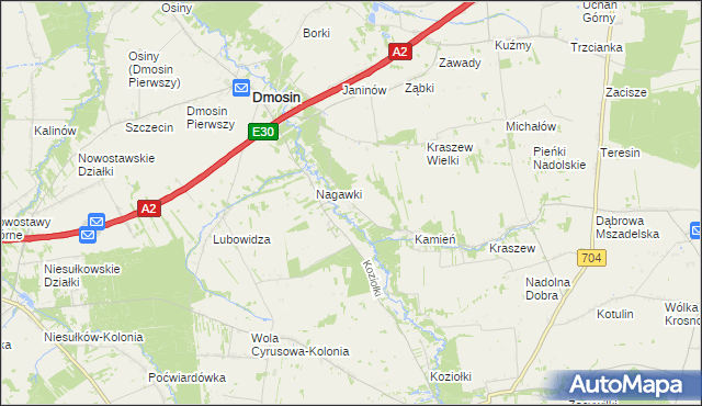 mapa Janów gmina Dmosin, Janów gmina Dmosin na mapie Targeo