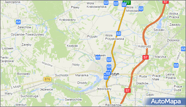 mapa Janówek gmina Tarczyn, Janówek gmina Tarczyn na mapie Targeo