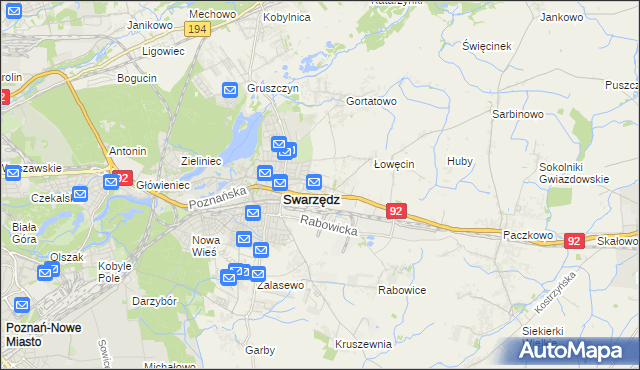 mapa Jasin gmina Swarzędz, Jasin gmina Swarzędz na mapie Targeo
