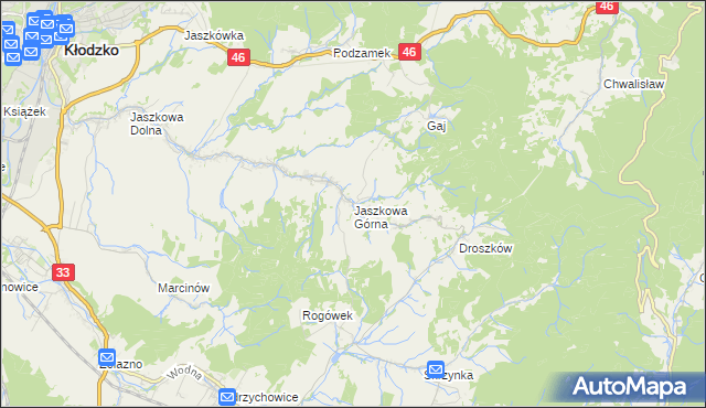 mapa Jaszkowa Górna, Jaszkowa Górna na mapie Targeo