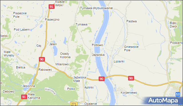 mapa Jaźwiska, Jaźwiska na mapie Targeo