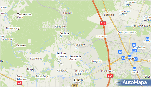 mapa Jedlicze A, Jedlicze A na mapie Targeo