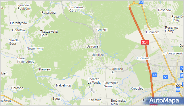 mapa Jedlicze B, Jedlicze B na mapie Targeo