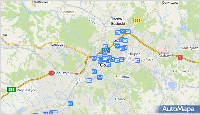 mapa Jelenia Góra, Jelenia Góra na mapie Targeo