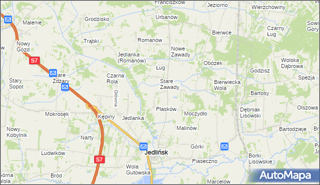 mapa Józefów gmina Jedlińsk, Józefów gmina Jedlińsk na mapie Targeo