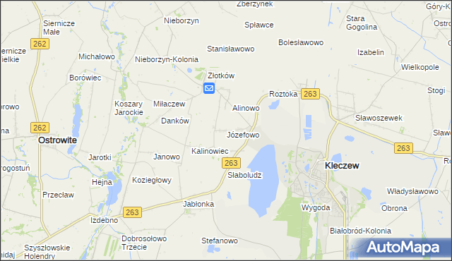 mapa Józefowo gmina Kleczew, Józefowo gmina Kleczew na mapie Targeo