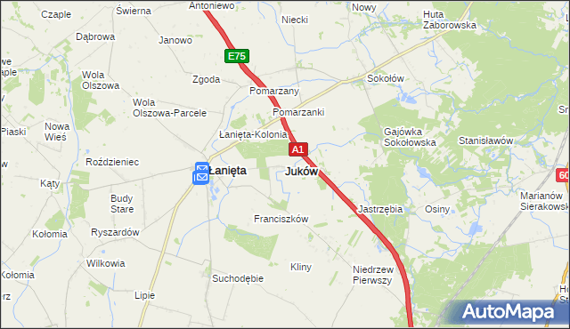 mapa Juków, Juków na mapie Targeo