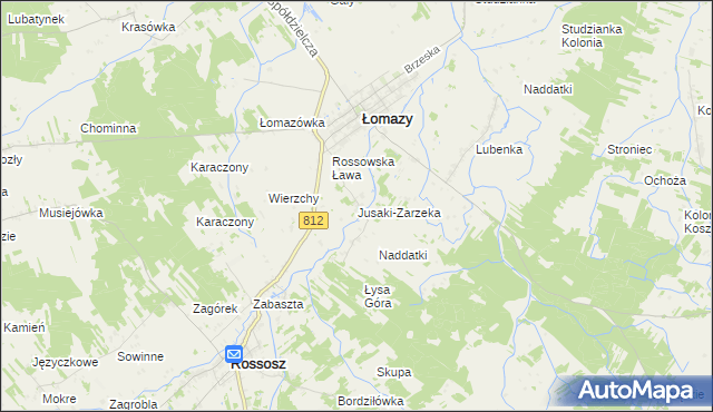 mapa Jusaki-Zarzeka, Jusaki-Zarzeka na mapie Targeo