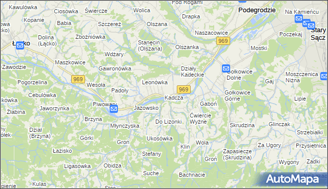 mapa Kadcza, Kadcza na mapie Targeo