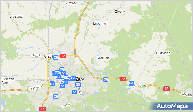 mapa Kadłubia, Kadłubia na mapie Targeo