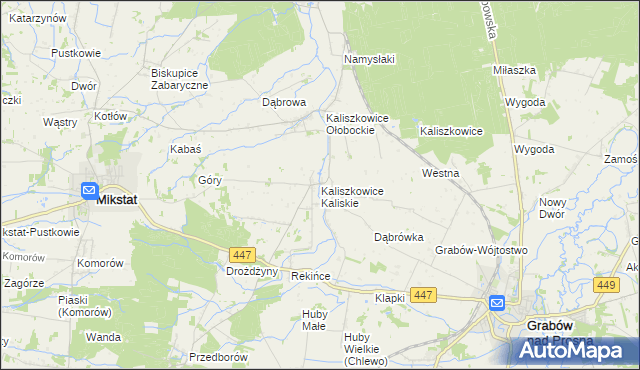 mapa Kaliszkowice Kaliskie, Kaliszkowice Kaliskie na mapie Targeo