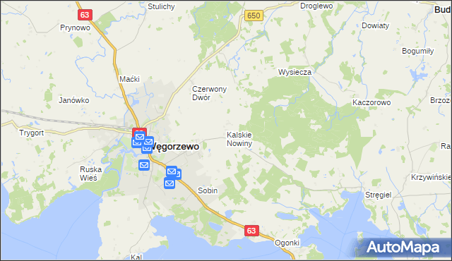 mapa Kalskie Nowiny, Kalskie Nowiny na mapie Targeo