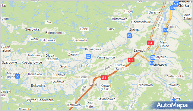 mapa Kamesznica, Kamesznica na mapie Targeo