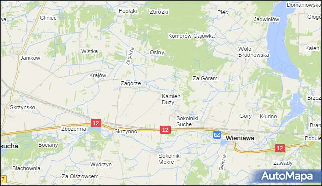 mapa Kamień Duży gmina Wieniawa, Kamień Duży gmina Wieniawa na mapie Targeo