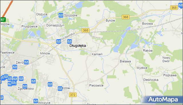 mapa Kamień gmina Długołęka, Kamień gmina Długołęka na mapie Targeo