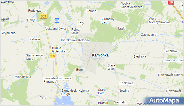 mapa Kamionka powiat lubartowski, Kamionka powiat lubartowski na mapie Targeo