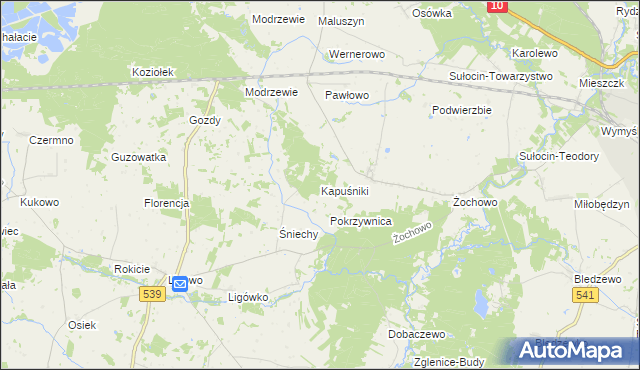 mapa Kapuśniki, Kapuśniki na mapie Targeo