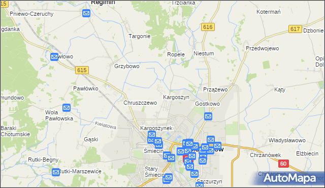 mapa Kargoszyn, Kargoszyn na mapie Targeo