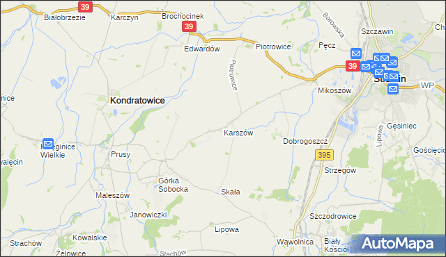 mapa Karszów, Karszów na mapie Targeo