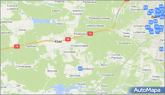 mapa Kaszewice-Kolonia, Kaszewice-Kolonia na mapie Targeo