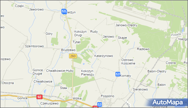 mapa Katarzynowo gmina Strzałkowo, Katarzynowo gmina Strzałkowo na mapie Targeo