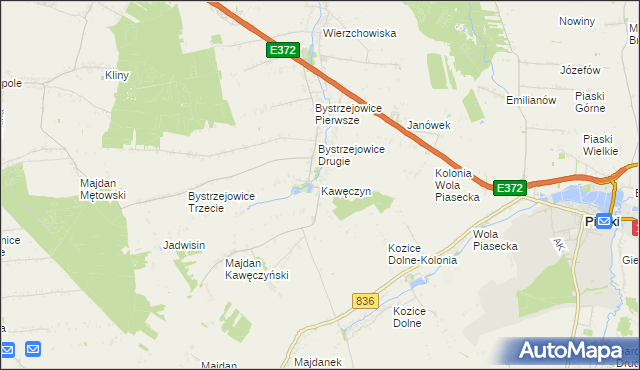 mapa Kawęczyn gmina Piaski, Kawęczyn gmina Piaski na mapie Targeo