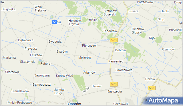 mapa Kaźmierków, Kaźmierków na mapie Targeo