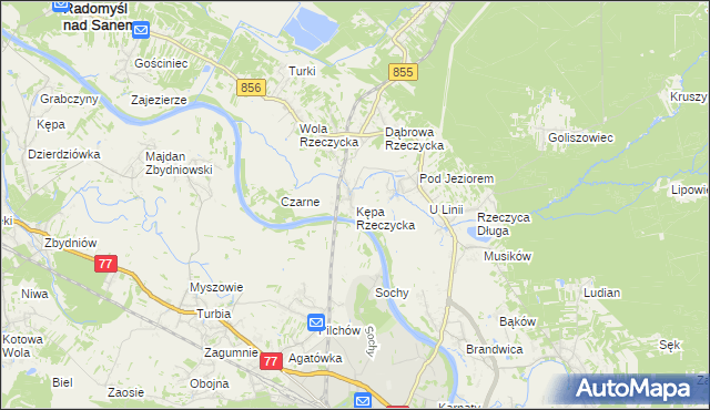 mapa Kępa Rzeczycka, Kępa Rzeczycka na mapie Targeo