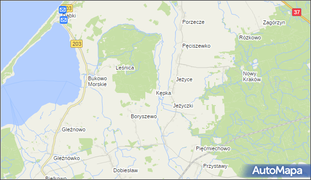 mapa Kępka gmina Darłowo, Kępka gmina Darłowo na mapie Targeo