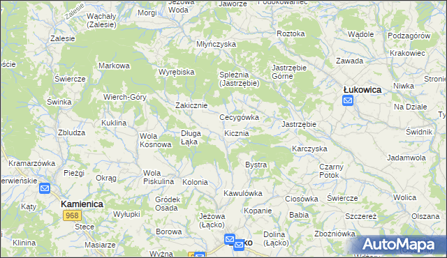 mapa Kicznia, Kicznia na mapie Targeo