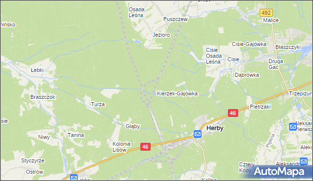 mapa Kierzek-Gajówka, Kierzek-Gajówka na mapie Targeo