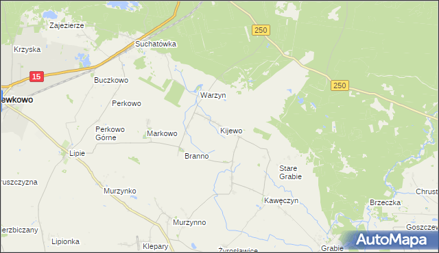 mapa Kijewo gmina Gniewkowo, Kijewo gmina Gniewkowo na mapie Targeo