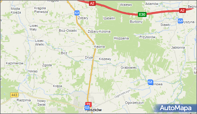 mapa Kiszewy, Kiszewy na mapie Targeo