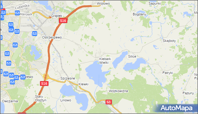 mapa Klebark Wielki, Klebark Wielki na mapie Targeo