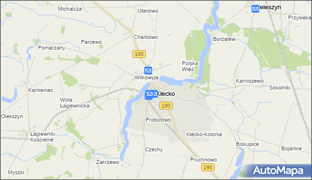 mapa Kłecko, Kłecko na mapie Targeo