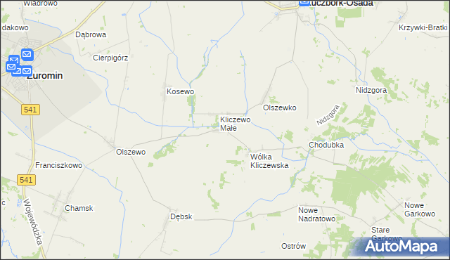 mapa Kliczewo Duże, Kliczewo Duże na mapie Targeo