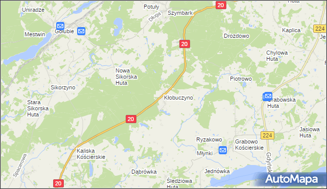 mapa Kłobuczyno, Kłobuczyno na mapie Targeo