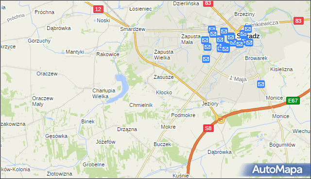 mapa Kłocko, Kłocko na mapie Targeo