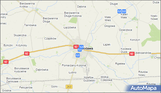 mapa Kłodawa powiat kolski, Kłodawa powiat kolski na mapie Targeo