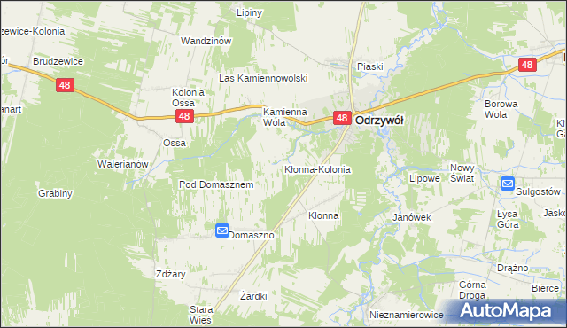 mapa Kłonna-Kolonia, Kłonna-Kolonia na mapie Targeo