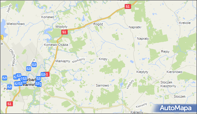 mapa Knipy, Knipy na mapie Targeo