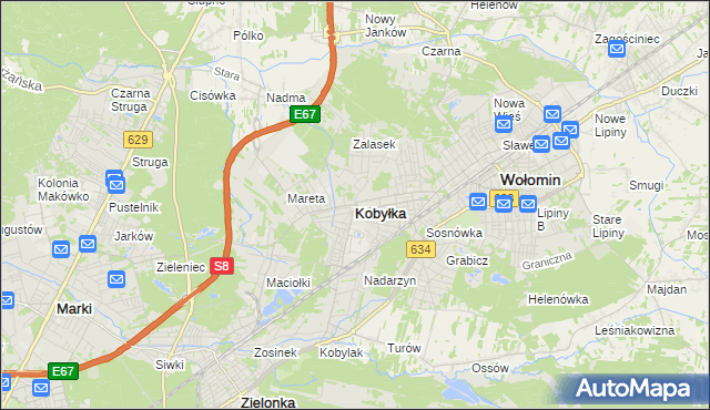 mapa Kobyłka, Kobyłka na mapie Targeo