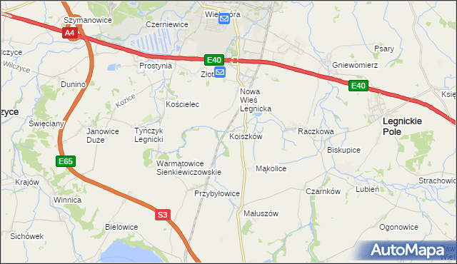 mapa Koiszków, Koiszków na mapie Targeo