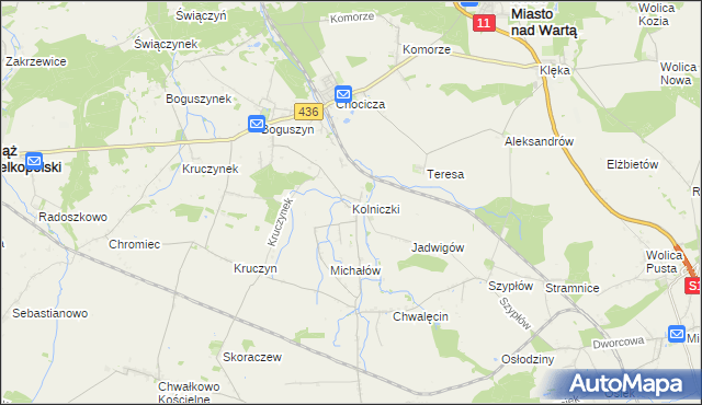 mapa Kolniczki, Kolniczki na mapie Targeo