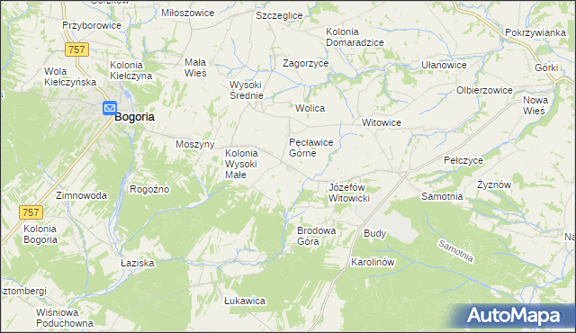 mapa Kolonia Pęcławska, Kolonia Pęcławska na mapie Targeo