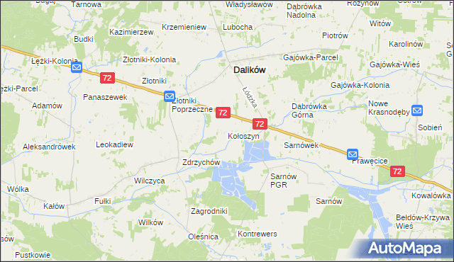 mapa Kołoszyn, Kołoszyn na mapie Targeo