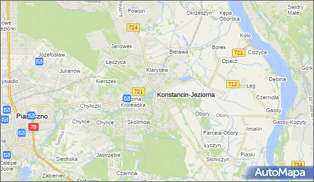 mapa Konstancin-Jeziorna, Konstancin-Jeziorna na mapie Targeo